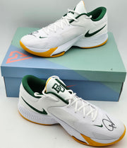 Giannis Antetokounmpo Autographed Vanilla Nike Zoom Freak 4 Shoes Bucks Size 17 (With Box) Beckett BAS Witness #3W396618 & #3W396619