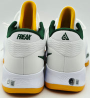 Giannis Antetokounmpo Autographed Vanilla Nike Zoom Freak 4 Shoes Bucks Size 17 (With Box) Beckett BAS Witness #3W396618 & #3W396619