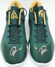 Giannis Antetokounmpo Autographed Green Nike Zoom Freak 6 Shoes Bucks Size 17 (With Box) Beckett BAS Witness #3W395100 & #3W395101