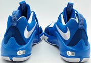 Giannis Antetokounmpo Autographed 2022 Player Exclusive (PE) Promo Villanova Navy Blue Nike Zoom Freak 4 NCAA Shoes Size 16 (With Box) Beckett BAS Witness #3W396289 & #3W396290