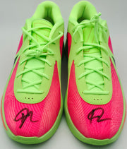 Giannis Antetokounmpo Autographed 2024 Player Exclusive (PE) Promo Oregon Black Nike Zoom Freak 6 NCAA Shoes Size 17 (No Box) Beckett BAS Witness #3W395039 & #3W395040