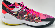 Giannis Antetokounmpo Autographed 2024 Player Exclusive (PE) Promo Crimson Nike Zoom Freak 6 SOS Shoes Bucks Size 17 (No Box) Beckett BAS Witness #3W396865 & #3W396866