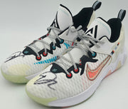 Giannis Antetokounmpo Autographed 2024 Player Exclusive (PE) Promo Duke Blue Devils Black Nike Zoom Freak 6 NCAA Shoes Size 17 (No Box) Beckett BAS Witness #3W396446 & #3W396447