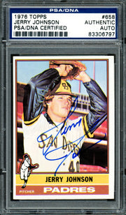 Jerry Johnson Autographed 1976 Topps Card #658 San Diego Padres PSA/DNA #83306797