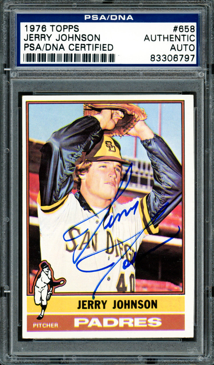 Jerry Johnson Autographed 1976 Topps Card #658 San Diego Padres PSA/DNA #83306797