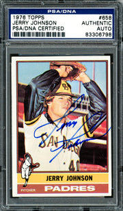 Jerry Johnson Autographed 1976 Topps Card #658 San Diego Padres PSA/DNA #83306798