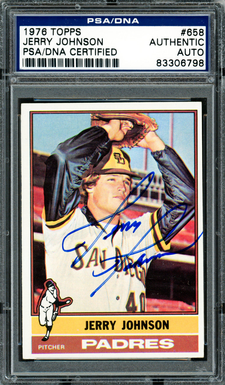 Jerry Johnson Autographed 1976 Topps Card #658 San Diego Padres PSA/DNA #83306798