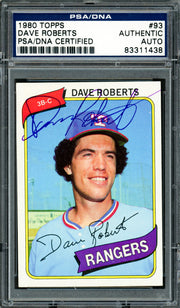 Dave Roberts Autographed 1980 Topps Card #93 Texas Rangers PSA/DNA #83311438
