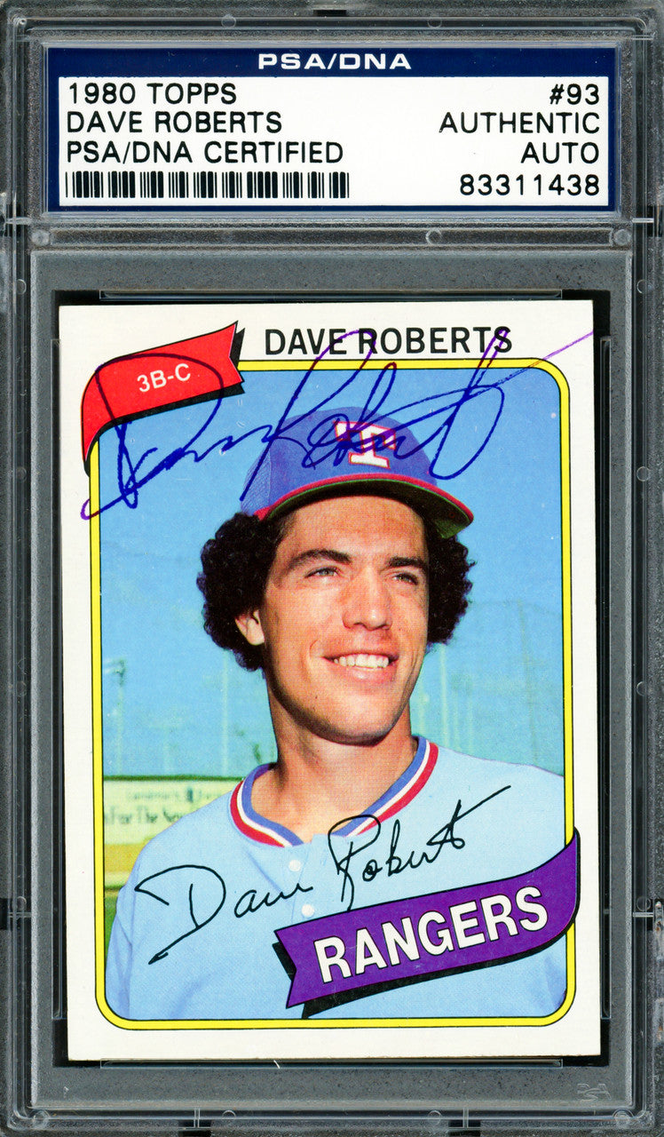 Dave Roberts Autographed 1980 Topps Card #93 Texas Rangers PSA/DNA #83311438