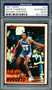 David Thompson Autographed 1981-82 Topps Card #12 Denver Nuggets PSA/DNA #83716705