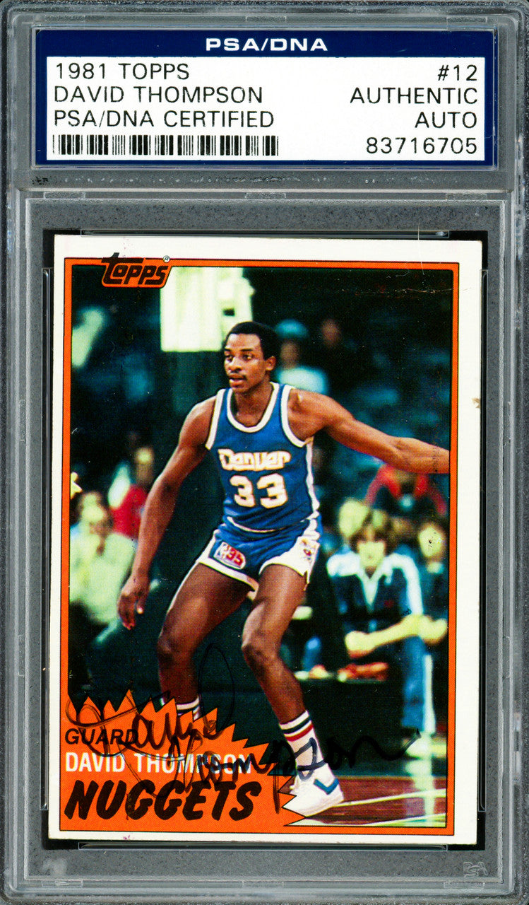 David Thompson Autographed 1981-82 Topps Card #12 Denver Nuggets PSA/DNA #83716705