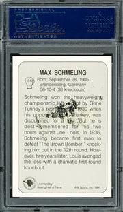 Max Schmeling Autographed 1991 AW Sports Card #134 (Smudged) PSA/DNA #83314057