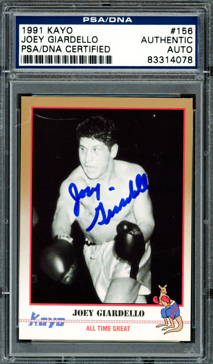 Joey Giardello Autographed 1991 Kayo Card #156 PSA/DNA #83314078