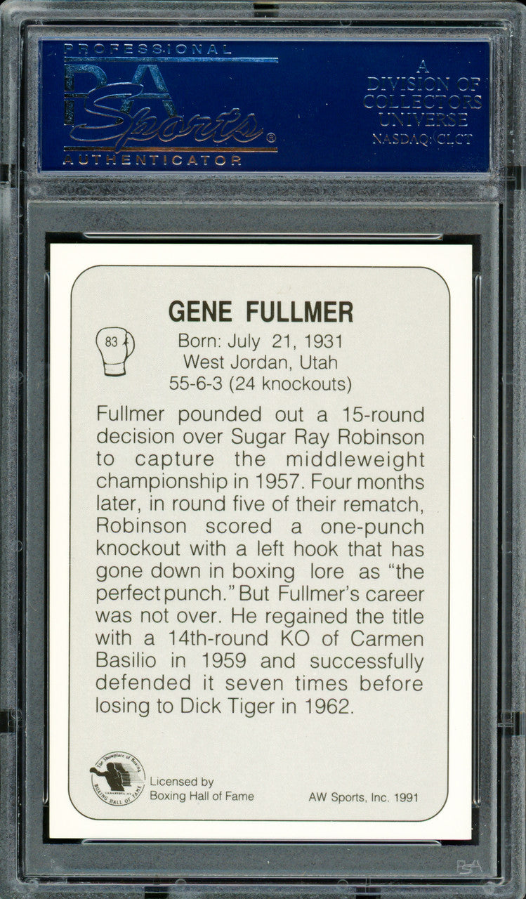 Gene Fullmer Autographed 1991 AW Sports Card #83 PSA/DNA #83314230