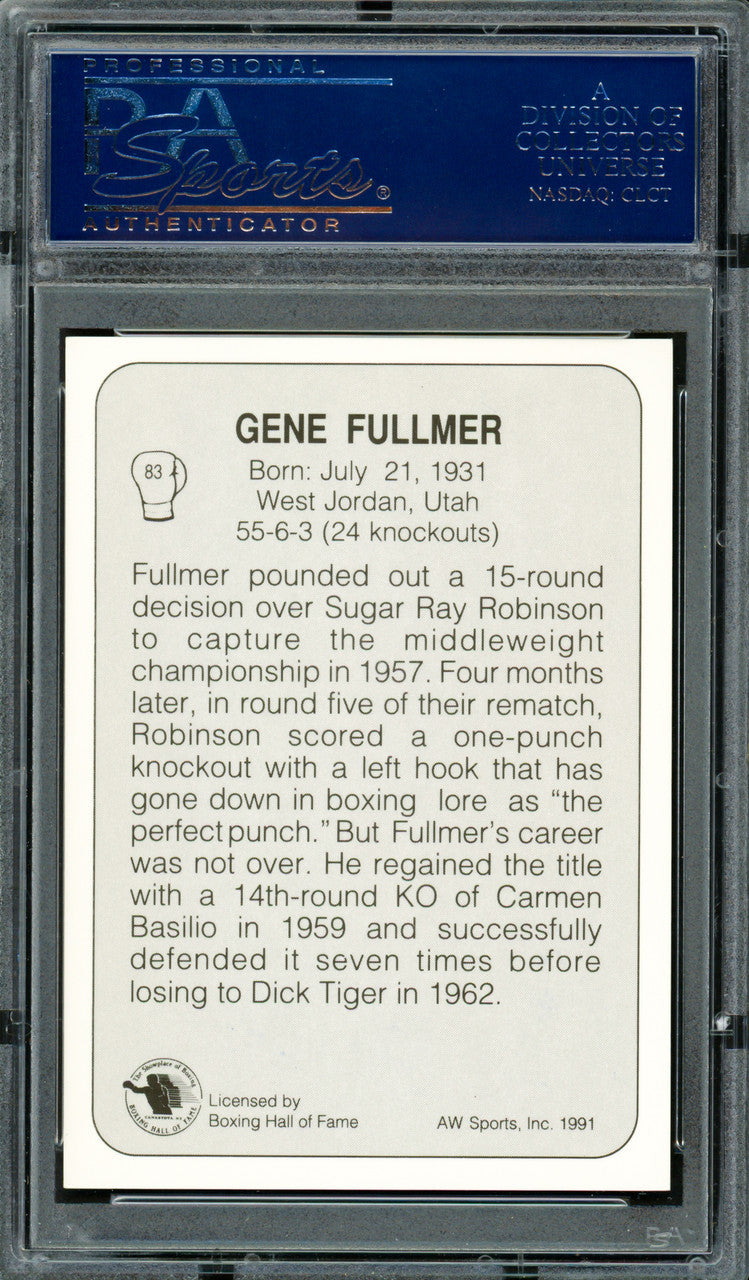 Gene Fullmer Autographed 1991 AW Sports Card #83 PSA/DNA #83314231