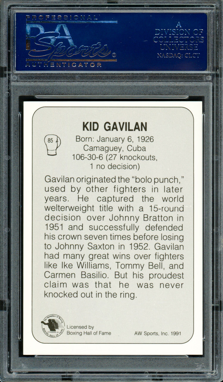 Kid Gavilan Autographed 1991 AW Sports Card #85 PSA/DNA #83314239