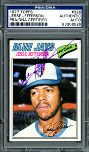 Jesse Jefferson Autographed 1977 Topps Card #326 Toronto Blue Jays PSA/DNA #83306526