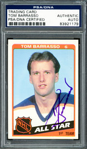 Tom Barrasso Autographed 1984-85 O-Pee-Chee Rookie Card #212 Buffalo Sabres PSA/DNA #83921179