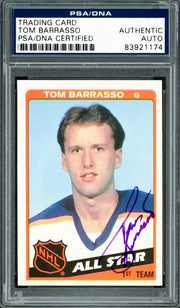 Tom Barrasso Autographed 1984-85 O-Pee-Chee Rookie Card #212 Buffalo Sabres PSA/DNA #83921174