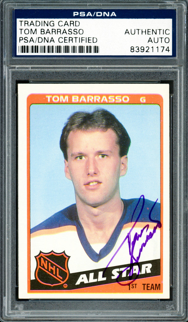 Tom Barrasso Autographed 1984-85 O-Pee-Chee Rookie Card #212 Buffalo Sabres PSA/DNA #83921174