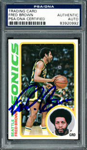Downtown Fred Brown Autographed 1978-79 Topps Card #59 Seattle Supersonics PSA/DNA #83920992