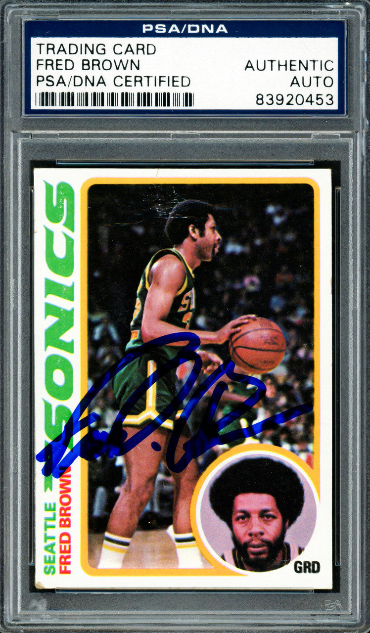 Downtown Fred Brown Autographed 1978-79 Topps Card #59 Seattle Supersonics PSA/DNA #83920453