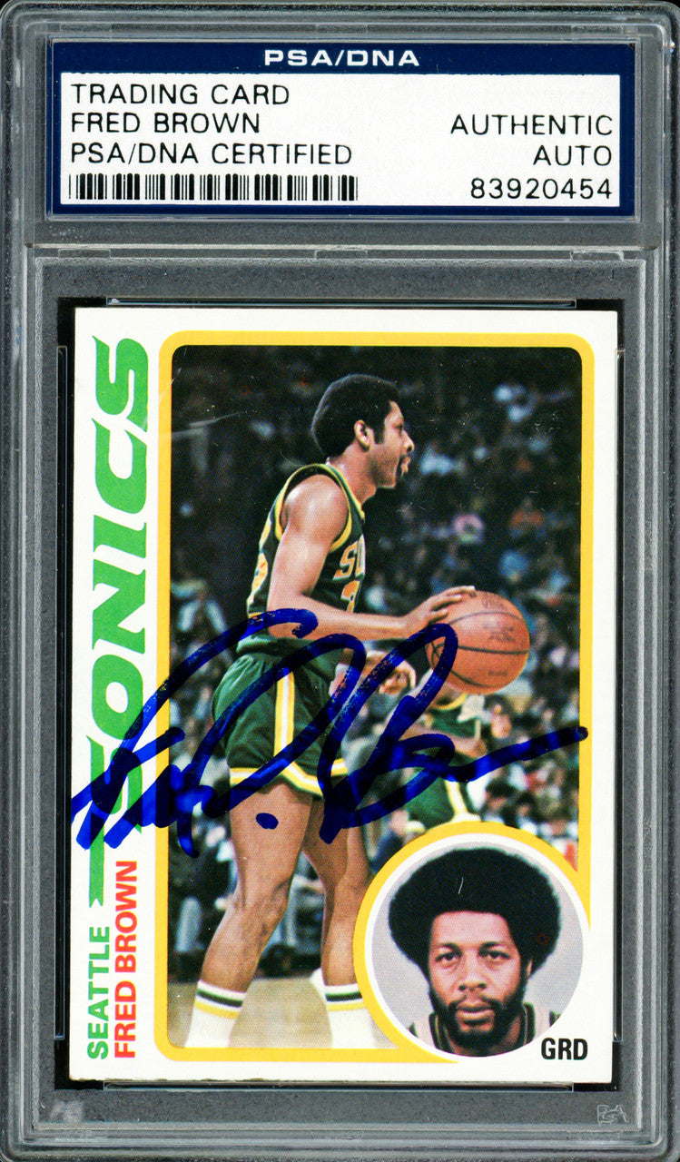 Downtown Fred Brown Autographed 1978-79 Topps Card #59 Seattle Supersonics PSA/DNA #83920454