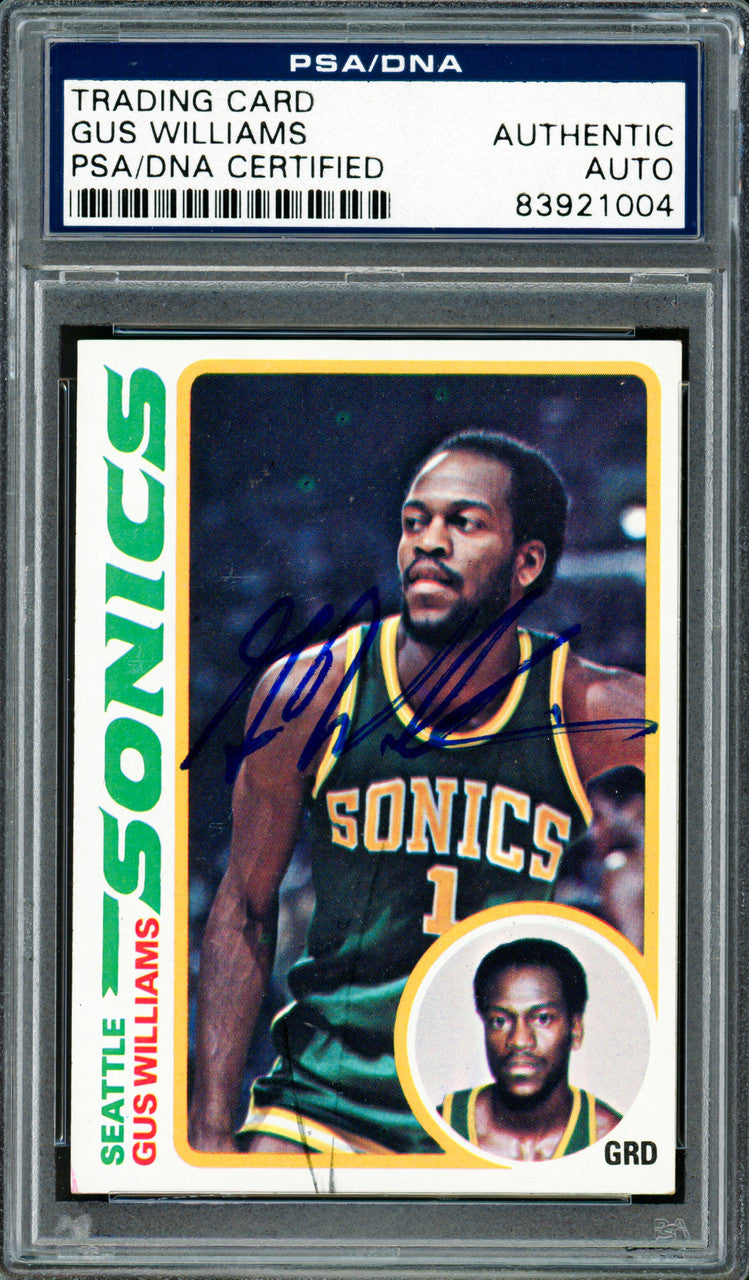 Gus Williams Autographed 1978-79 Topps Card #39 Seattle Supersonics PSA/DNA #83921004