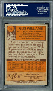 Gus Williams Autographed 1978-79 Topps Card #39 Seattle Supersonics PSA/DNA #83921004