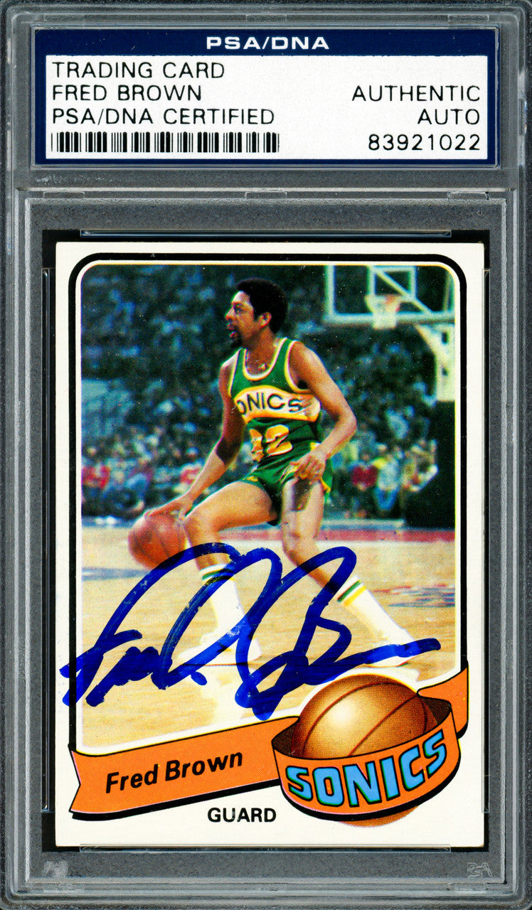 Downtown Fred Brown Autographed 1979-80 Topps Card #46 Seattle Supersonics PSA/DNA #83921022
