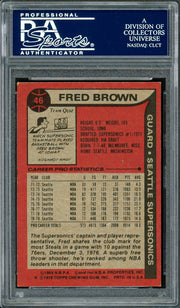 Downtown Fred Brown Autographed 1979-80 Topps Card #46 Seattle Supersonics PSA/DNA #83921022