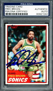 Downtown Fred Brown Autographed 1981-82 Topps Card #43 Seattle Supersonics PSA/DNA #83921044