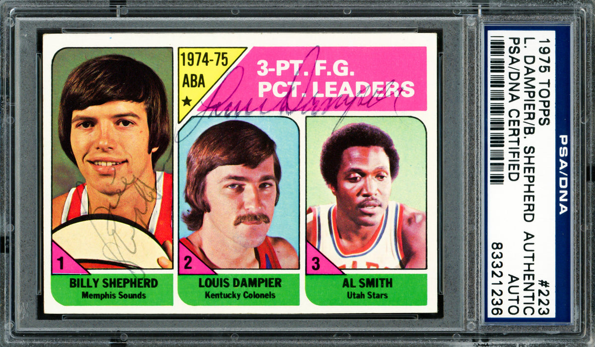 Louis Dampier & Bill Shepherd Autographed 1975 Topps Card #223 PSA/DNA #83321236