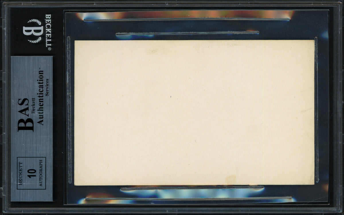 Joe Tinker Autographed 3x5 Index Card Chicago Cubs Auto Grade Gem Mint 10 Beckett BAS #13264815