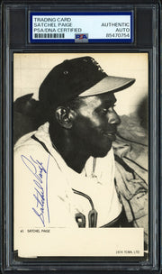Satchel Paige Autographed 1974 TCMA Card Negro Leagues PSA/DNA #85470754