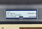 Joe Tinker Autographed 8.5x11 Magazine Page Chicago Cubs Auto Grade Gem Mint 10 PSA/DNA #85433069