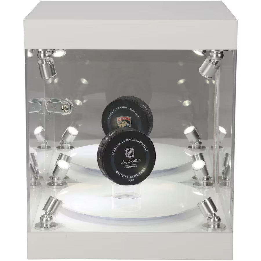 Fanatics Authentic Premium Rotating LED Display Case - Fits Baseball, Hockey Puck & Mini Helmet Stock #252372