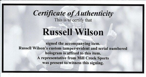 Russell Wilson Autographed 11x14 Photo Seattle Seahawks RW Holo #42722