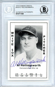 Al Hollingsworth Autographed 1979 Diamond Greats Card #140 Chicago White Sox Beckett BAS #10711589