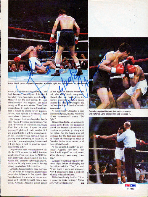 Alexis Arguello Autographed Magazine Page Photo PSA/DNA #S47452