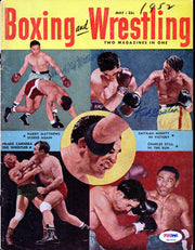 Kid Gavilan & Harry Matthews Autographed Boxing & Wrestling Magazine Cover PSA/DNA #S47658