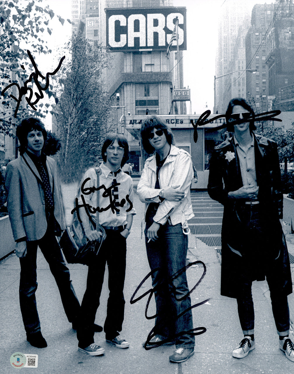 The Cars Autographed 11x14 Photo Band Ric Ocasek & Others Beckett BAS #AC95449