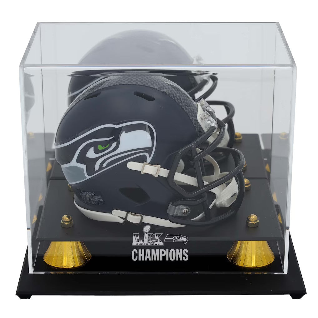 Fanatics Seahawks Super Bowl LX Champions Logo Mini Helmet Display Case With Mirror Stock #261401