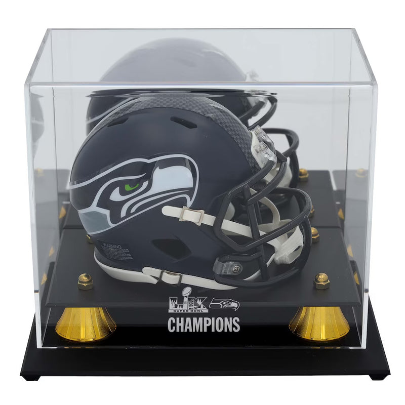 Fanatics Seahawks Super Bowl LX Champions Logo Mini Helmet Display Case With Mirror Stock #261401