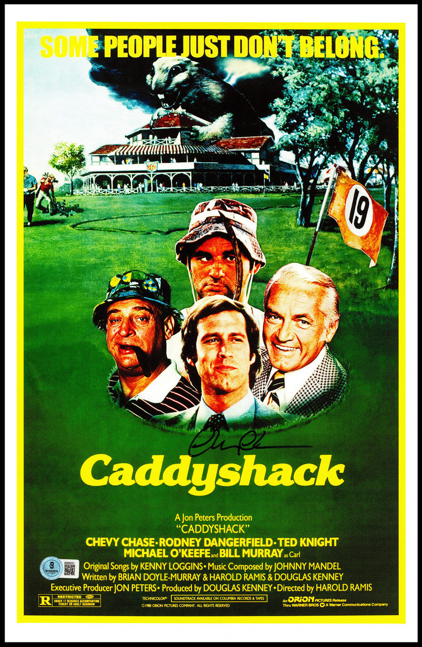 Chevy Chase Autographed 11x17 Caddyshack Movie Poster Beckett BAS QR Stock #248831