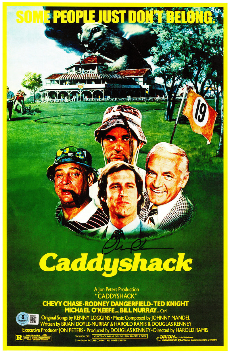 Chevy Chase Autographed Framed 11x17 Caddyshack Movie Poster Beckett BAS QR Stock #234592