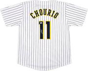 Milwaukee Brewers Jackson Chourio Autographed White Jersey Beckett BAS QR Stock #250268