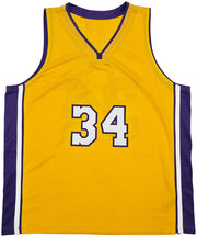 Los Angeles Lakers Shaquille O'Neal Autographed Gold Jersey JSA Stock #248834