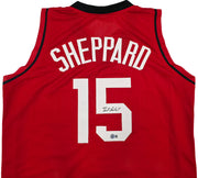 Houston Rockets Reed Sheppard Autographed Red Jersey Beckett BAS QR Stock #250276