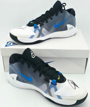 Giannis Antetokounmpo Autographed 2019 Player Exclusive (PE) Promo White Nike Zoom Freak 1 MSCO Shoes Bucks Size 17 Beckett BAS Witness Stock #252759